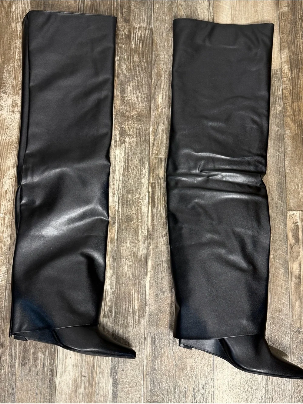 Fashion Nova Black Over-the-Knee, Extra Tall Pointed Toe Boots Size 11